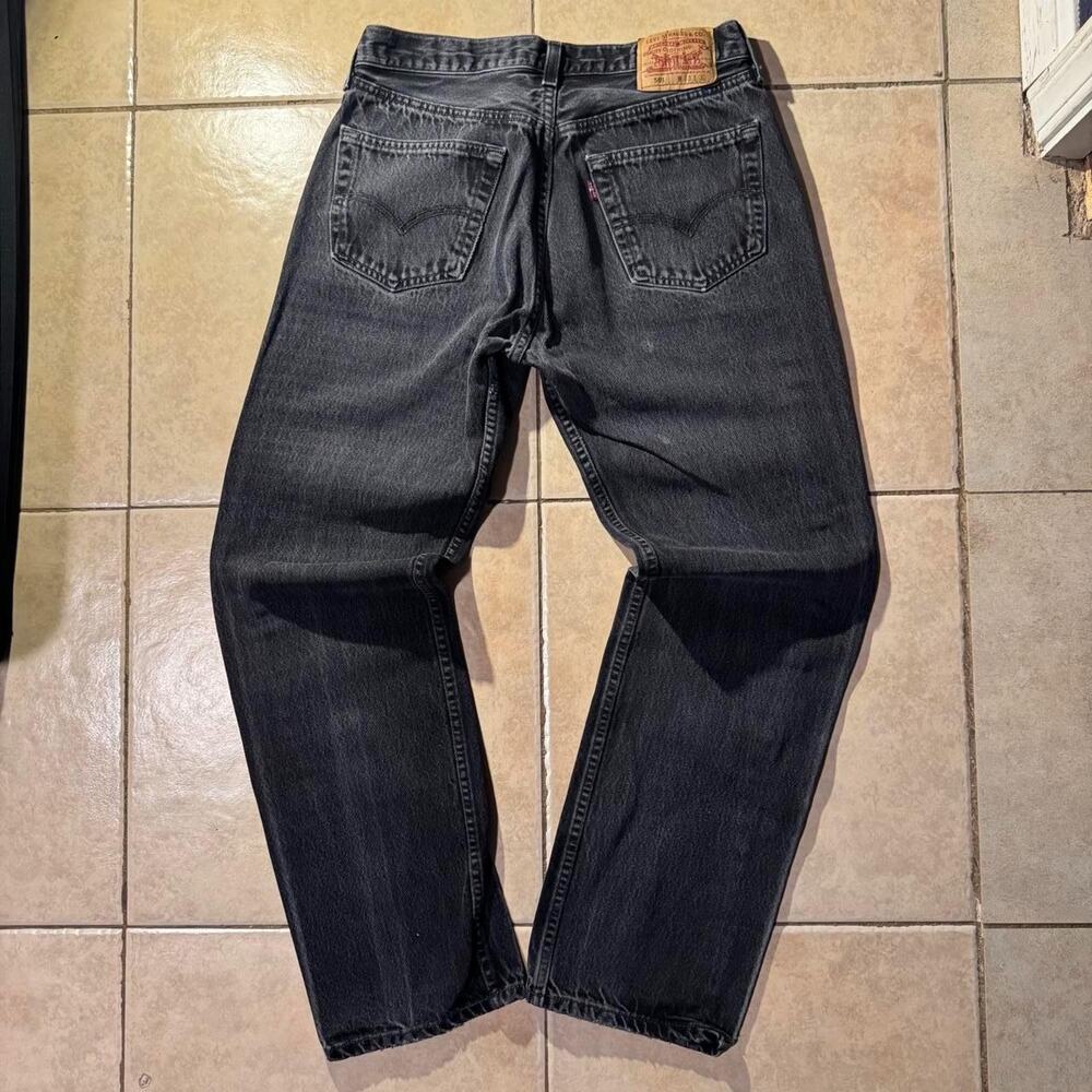 Vintage 90s levis 501 black denim jeans Size 33 in mens